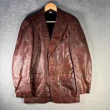 Scully Men  s Leather Blazer Jacket Brown Western Style SZ 40 70s Vintage