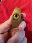 OLD VINTAGE RARE HEAVY HANDMADE UNIQUE BRASS CORBIN PADLOCK w/ KEY, USA — photo 4