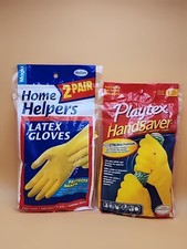 1 Playtex HandSaver Yellow Gloves Medium  2 Magla Home Helpers Latex Gloves