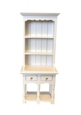 Dolls House Welsh Dresser White Wood 2 Drawer Kitchen Dining Room Furniture 1:12
