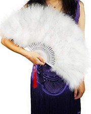 HAPPY FEATHER Handheld Marabou Feather Fan, 1920s Vintage Style Flapper Hand Fan