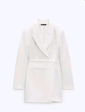 Zara Woman WHITE BLAZER DRESS Size M