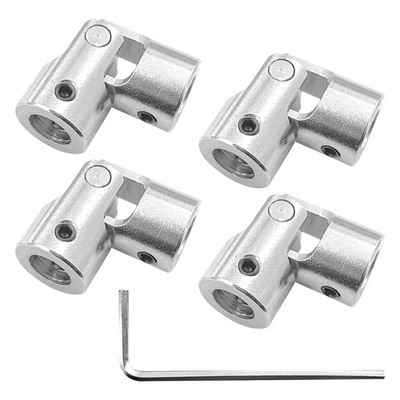 4 Pcs 8Mm to 8Mm Universal Joint Shaft Coupling Rotatable Metal Shaf Coupling