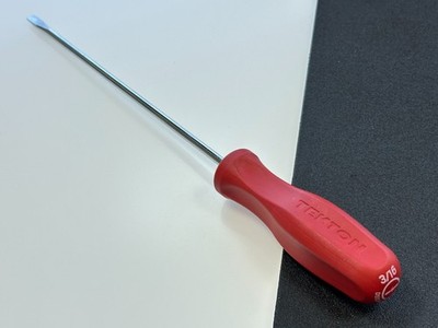 NOS Tekton Tools USA 3/16'' Flat Slotted Screwdriver, 8'' Shank, Red Hard Handle