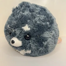 Amuse Pometan Pomeranian Plush Dog Black Gray Fuwa Mofu Round 1 16”x12” NWT