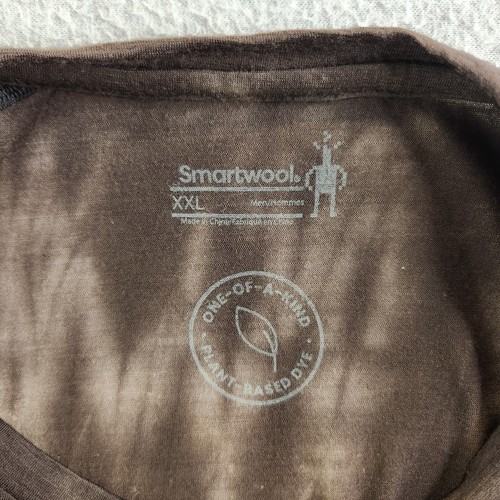 Smartwool Shirt Mens XXL Brown Merino Wool Blend Plant Based Tie Dyed Tee - Picture 6 of 12