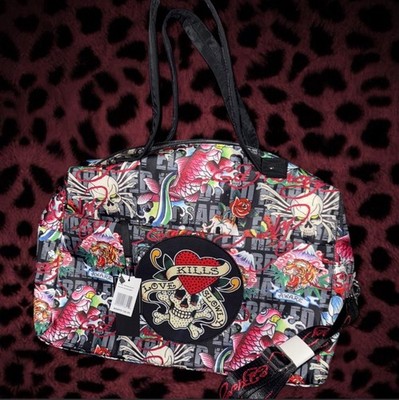NWT Ed Hardy Weekender Duffel Bag - Love Kills Slowly | eBay