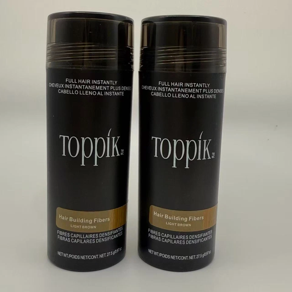 2 Packs Toppik Hair Building Fibers Medium Brown 27.5 Dark Brown Light Brown - Image 2 of 4