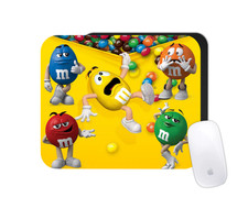 M M Cartoon Mouse Pad  Fun Candy Character Desk Mat  Custom Kids Gift