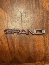 Vintage Pontiac Grand Side Emblem With Red Lettering 12 Oem