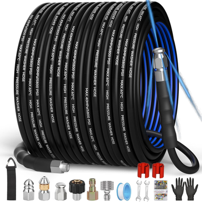 #ad Sewer Jetter Kit for Pressure Washer 50Ft 1 4quot; NPT Drain Cleaner Hose 5800PSI w $54.61