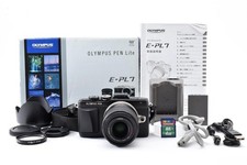 OLYMPUS PEN E-PL7 Black S.C. 1315 w/Lumix 14-42mm f/3.5 5.6 EXC Japan