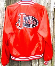 Collectable JUSTIN BOOTS Chalk Line Jacket Satin Red  Size LADIES PETITE XL