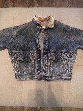 VTG Levis Bomber Jacket Adult Small Denim Corduroy A2 Buckle Back USA Made