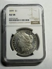 1899 P Morgan Silver Dollar NGC AU58 Semi PL Mirrors Key Date