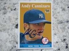 Yankees Andy Cannizaro Signed Autographed 2007 Topps Heritage Rookie Card Mint. rookie card picture