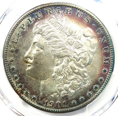#ad 1901 S Morgan Silver Dollar $1 Coin Rare PCGS Uncirculated Details UNC MS $650.75