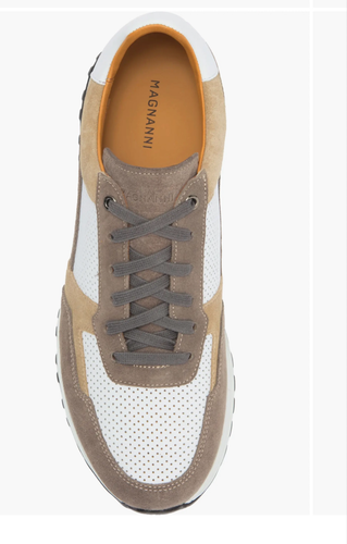 Magnanni Men's Fado Perforated Taupe Leather Sneaker Size 11M $425 - Picture 5 of 6