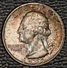 1955 Washington Quarter, Gem BU, Pretty Toning
