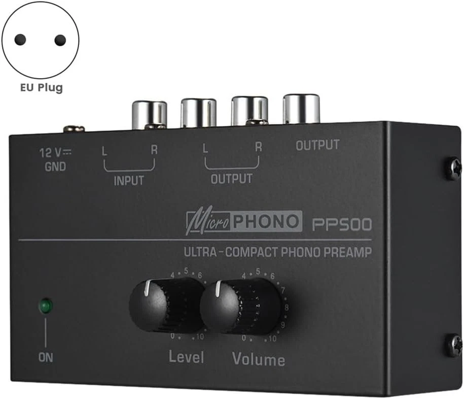 PP500 Pre Amp Preamplificatore Phono Preamplificatore con Level Volume Control - Immagine 3 di 4