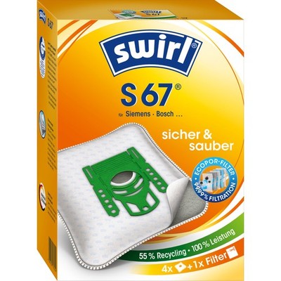 SWIRL S 67 | 4 Staubsaugerbeutel | für Siemens Bosch Typ G, Z2.0 Z3.0 Z4.0 uvm.