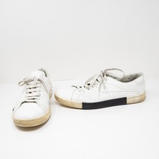 Prada Men's Genuine Leather Lace Up Low Top Trainers Sneakers Shoes White Black