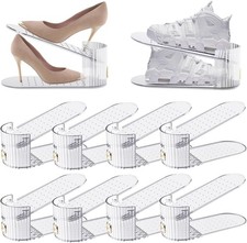 Clear 10 Pack Shoe Slot Organizer, Shoe Stacker Organizer Holders for A Pair of