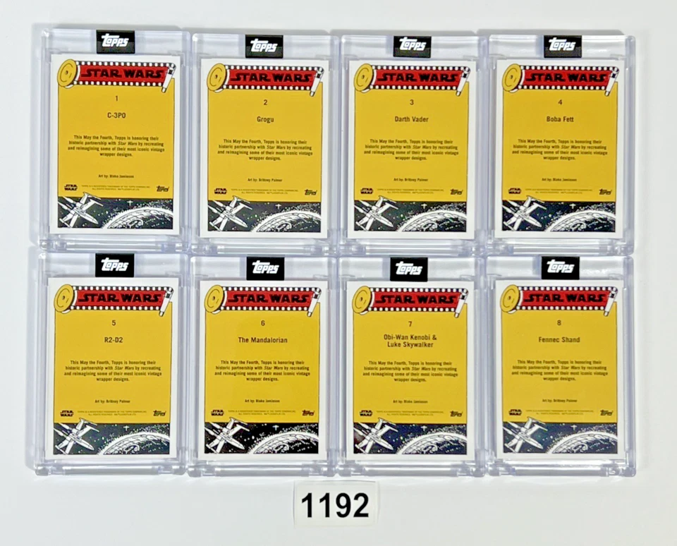 2022 TOPPS Star Wars MAY THE 4TH Complete Set 1-8 W/ Topps OG Packaging. - Image 2 of 4