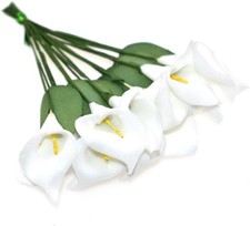 Artificial Mini Calla Lily Flower Heads Fake Floral Bouquet Head for Crafts