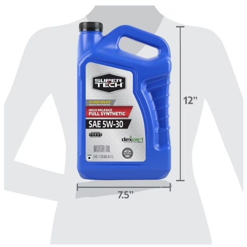 (2 pack) Super Tech High Mileage Full Synthetic SAE 5W-30 Motor Oil, 5 Quarts - Picture 9 of 10