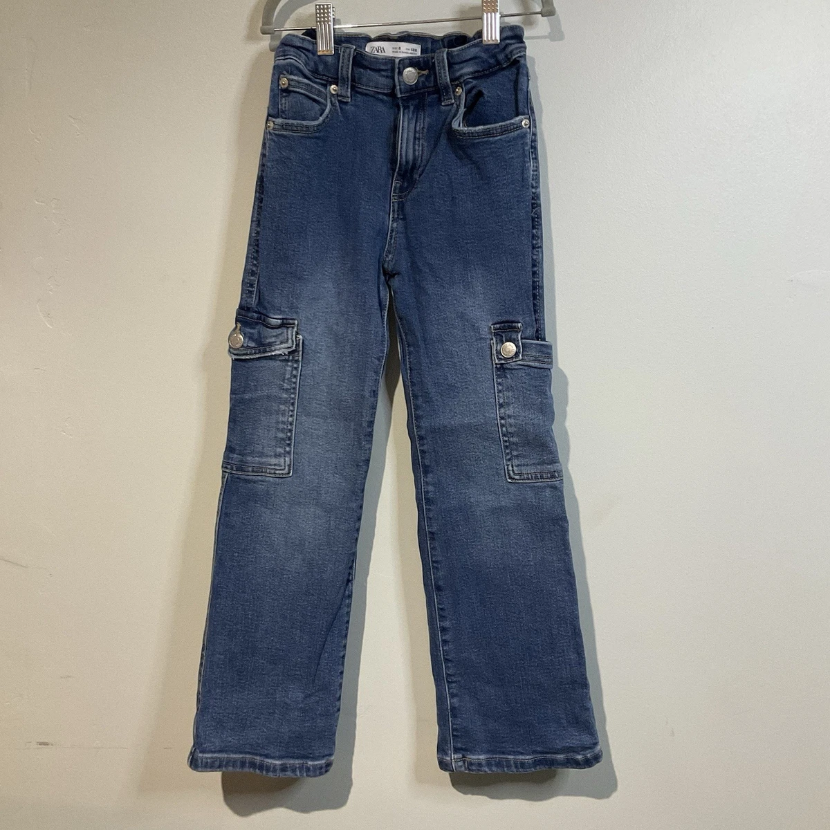 Jean Zara filles 100 % coton bleu petit ami taille 7 ans fermeture