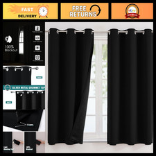 100% Blackout Curtains for Bedroom - 63" Long, 2 Panels Set, Light Blocking, Ene