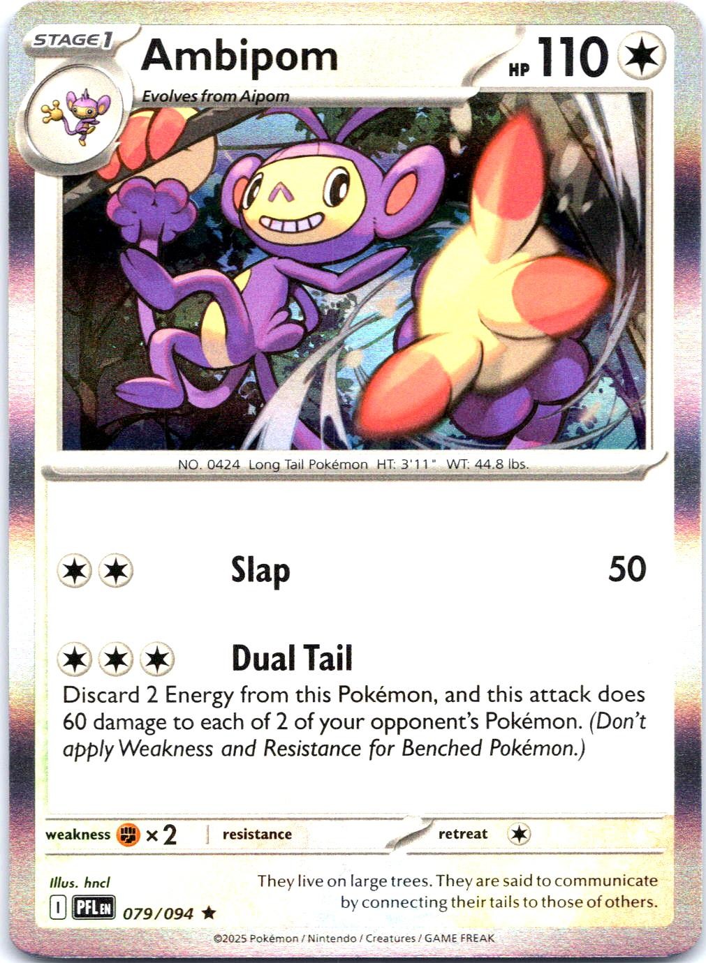 AMBIPOM 079/094 RARE PHANTASMAL FLAMES POKEMON NM/M