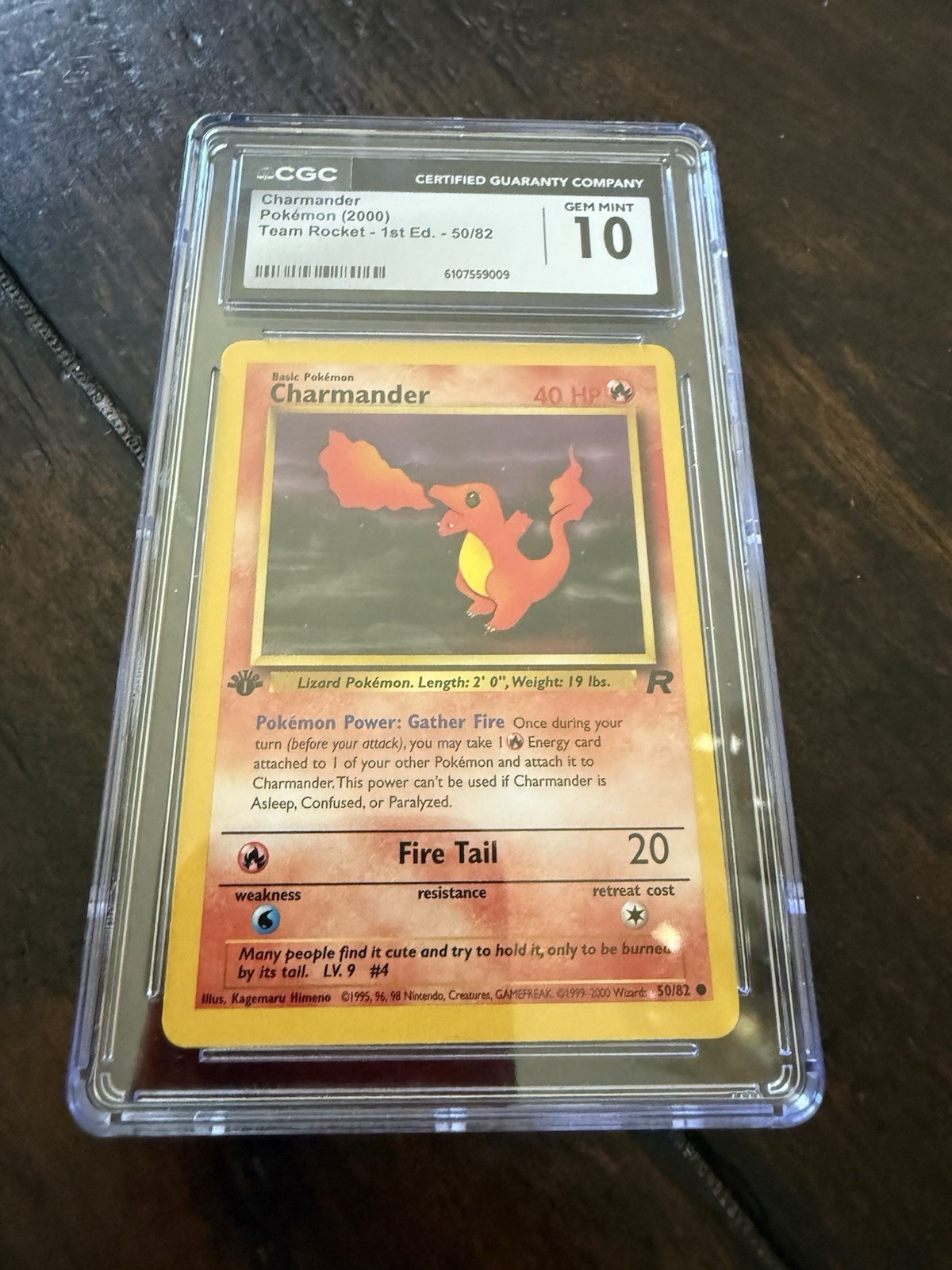 2000 Pokémon Team Rocket - 1st Edition Charmander 50/82 CGC GEM MINT 10