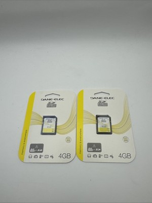 Lot 2 Dane-Elec 4GB SDHC Flash Memory Cards New Sealed