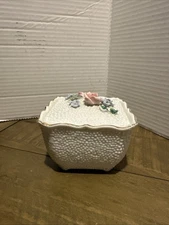 Vintage White Hobnail Trinket Dish-porcelain, Made In Japan