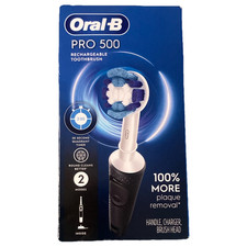 Oral-B Pro 500 Rechargeable Electric Toothbrush Black Oscillating Timer