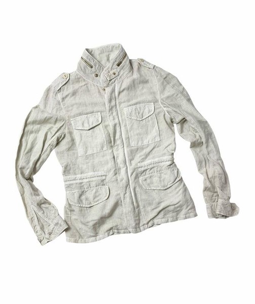 Women Closed Jacket Beige Viscose 36