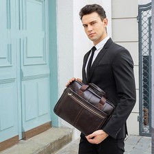Men s Cowhide Leather Laptop Bag   Business B...