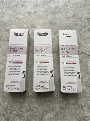 3X Eucerin Radiant Tone Eye Cream Dark Circle Corrector 0.5oz New In Box