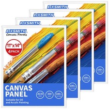 FIXSMITH Canvas Boards for Painting 11x14 Inch, Super Value 4 11" 14", White