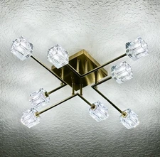 Modern LED Crystal Linear Chandelier Ceiling Light / Lámpara Colgante Moderna