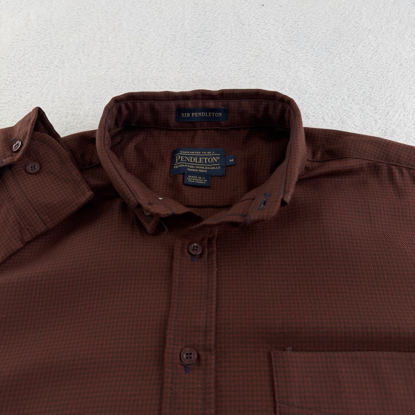 Pendleton Sir Pendleton Wool Houndstooth Shirt Me… - image 14