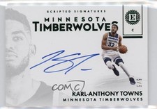 2017 Panini Encased Scripted Signatures Green 5/5 Karl-Anthony Towns Auto 09ob