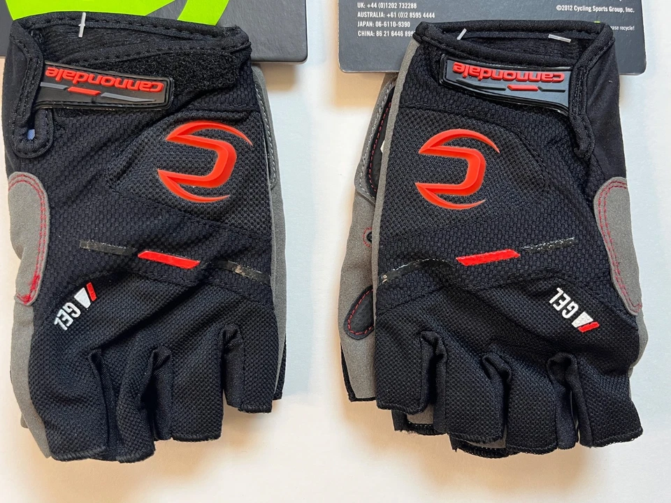 Guantes de gel Cannondale Endurance Race medio dedo, acolchados negros, grises medianos defectuosos Foto 3 de 4