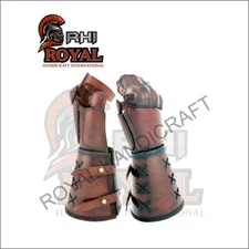 Medieval Era Leather Forearm Bracers pair leather arm guards pair new