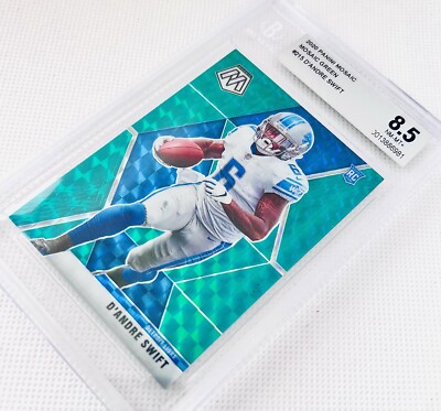 2020 Panini Mosaic D'Andre Swift RC Green Mosaic Prizm #215 Rookie