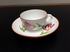 18th Century Meissen Teacup  Saucer Marcolini Period Tulip Pattern Deep Saucer