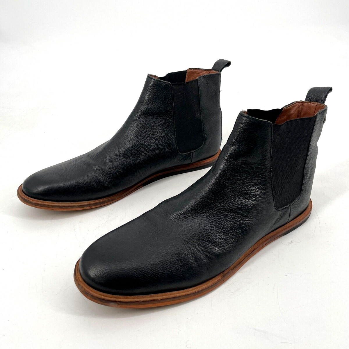 Frank Wright 1885 Men\'s Black Suede Chelsea Ankle Boots EU 44 Minimalist Slip On Frank Wright Mens 10/44 Burns genuine Leather Ankle Chelsea  main image 3