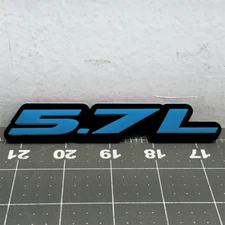 2x Light Blue/Black 5.7L Emblems 5.7L  Side Fender Badge 3D for 5.7L Emblem